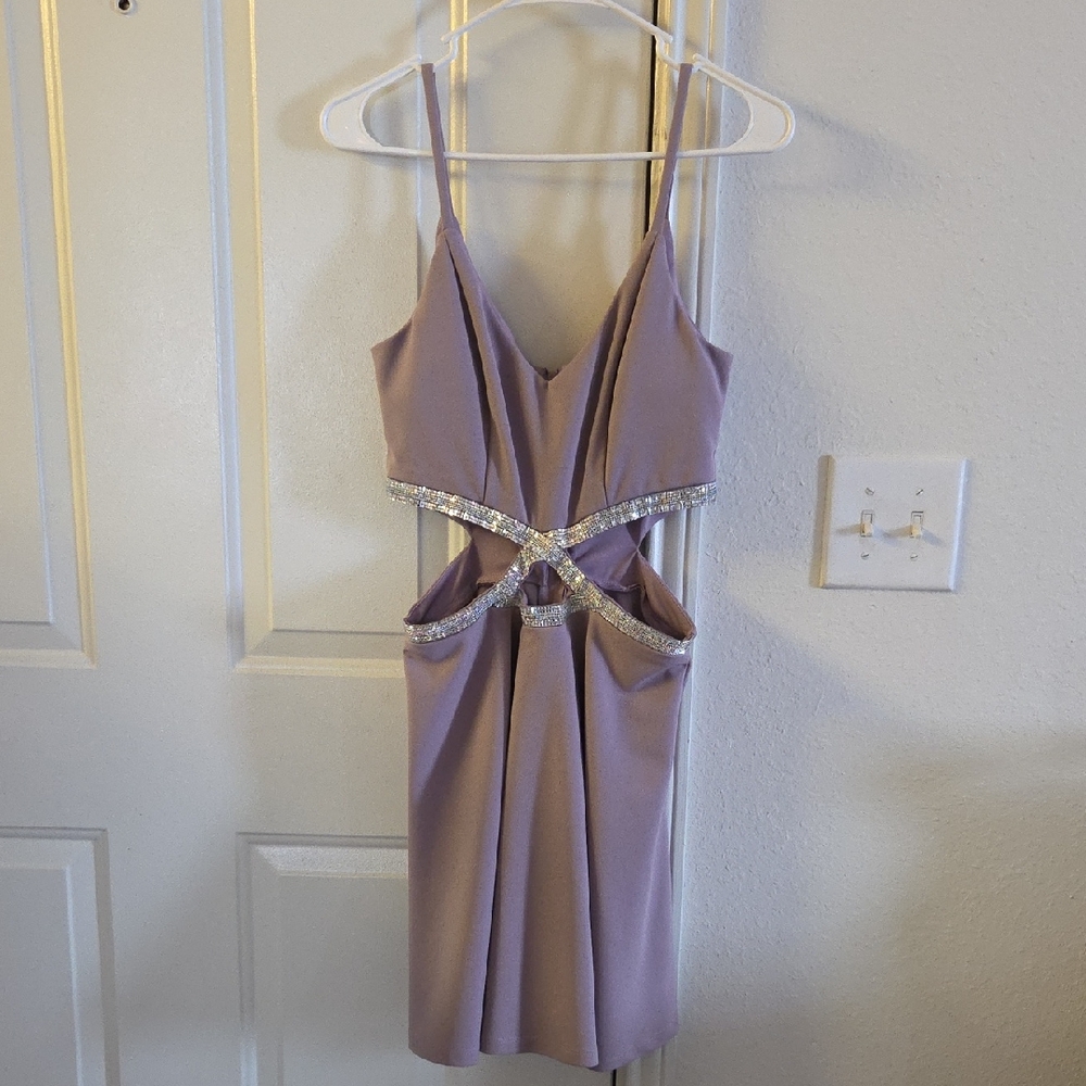 Speechless Mauve Mini Dress with Silver Details